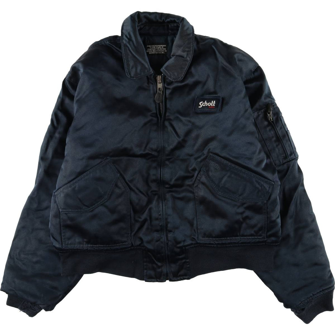 Civilian Schott CWU-R padded military flight jacket, men's size XXL Nylon navy blue type Vintage Second Hand