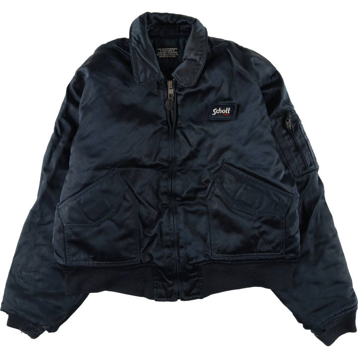 Civilian Schott CWU-R padded military flight jacket, men's size XXL Nylon navy blue type Vintage Second Hand