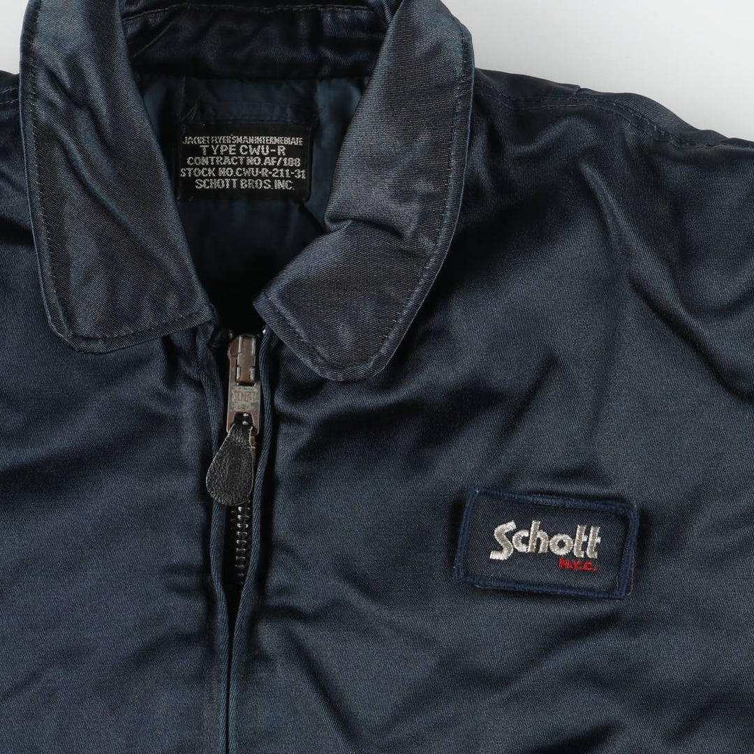 Civilian Schott CWU-R padded military flight jacket, men's size XXL Nylon navy blue type Vintage Second Hand