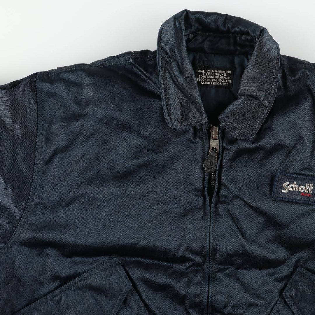 Civilian Schott CWU-R padded military flight jacket, men's size XXL Nylon navy blue type Vintage Second Hand
