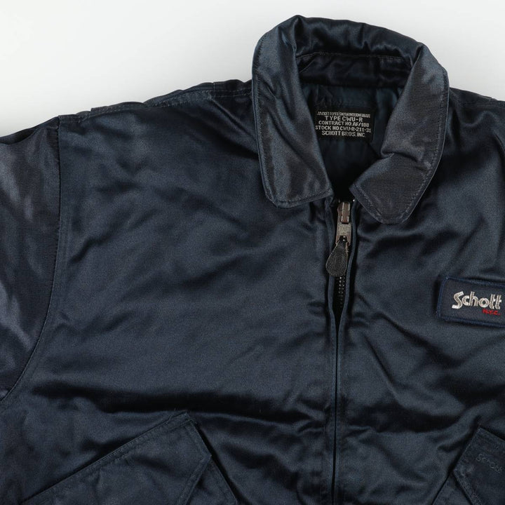 Civilian Schott CWU-R padded military flight jacket, men's size XXL Nylon navy blue type Vintage Second Hand