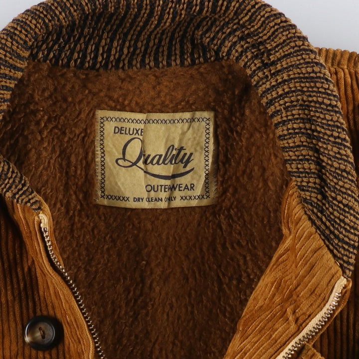 1960'S Deluxe Quality Outerwear Corduroy Jacket, Men's Size XL (Equivalent), Vintage unclear brown type Vintage Second Hand