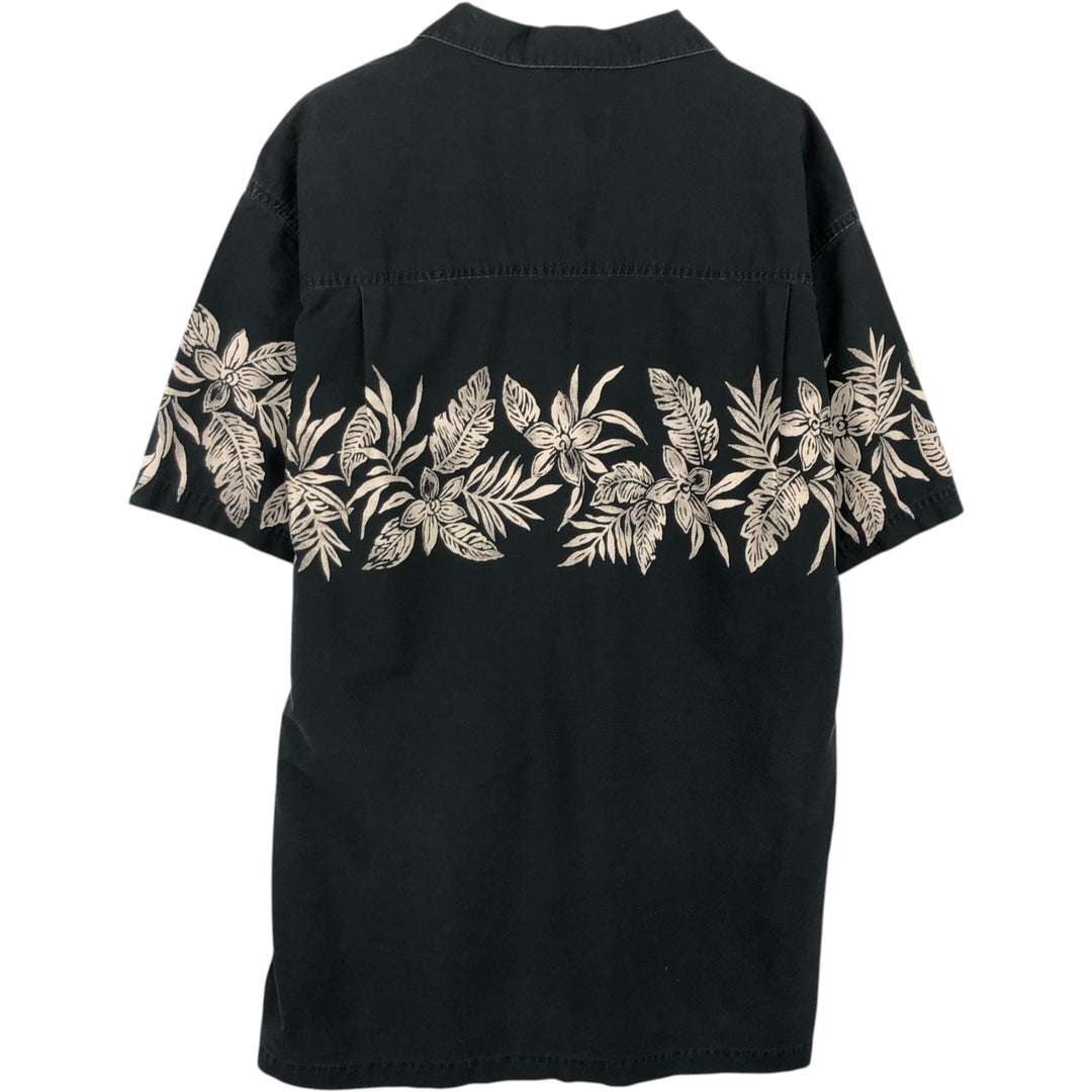 Ralph Lauren CHAPS Floral Hawaiian Aloha Shirt Box Shirt Men's Size L (approx.) cotton black type Vintage Second Hand