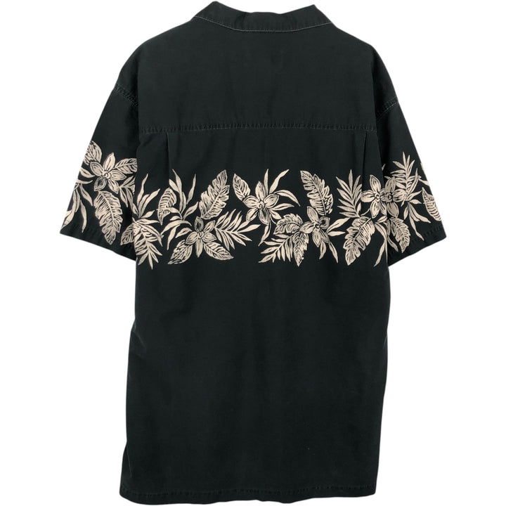 Ralph Lauren CHAPS Floral Hawaiian Aloha Shirt Box Shirt Men's Size L (approx.) cotton black type Vintage Second Hand