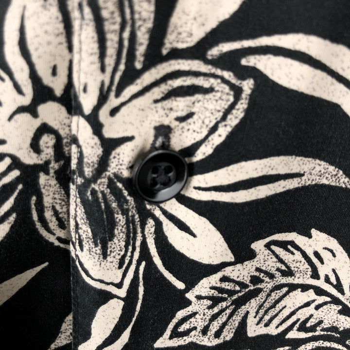 Ralph Lauren CHAPS Floral Hawaiian Aloha Shirt Box Shirt Men's Size L (approx.) cotton black type Vintage Second Hand