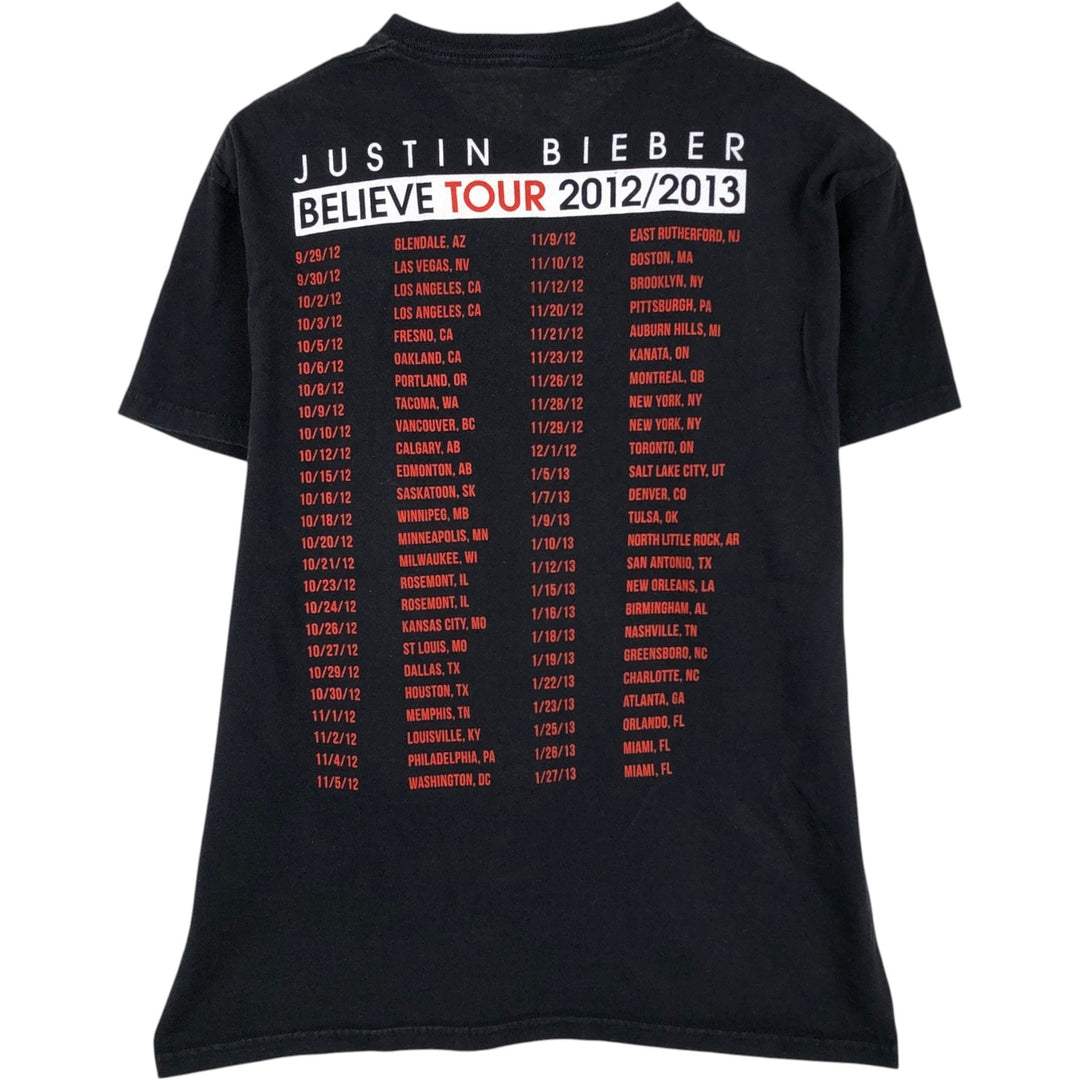 DELTA JUSTIN BIEBER BELIEVE TOUR 2012 cotton black type Vintage Second Hand