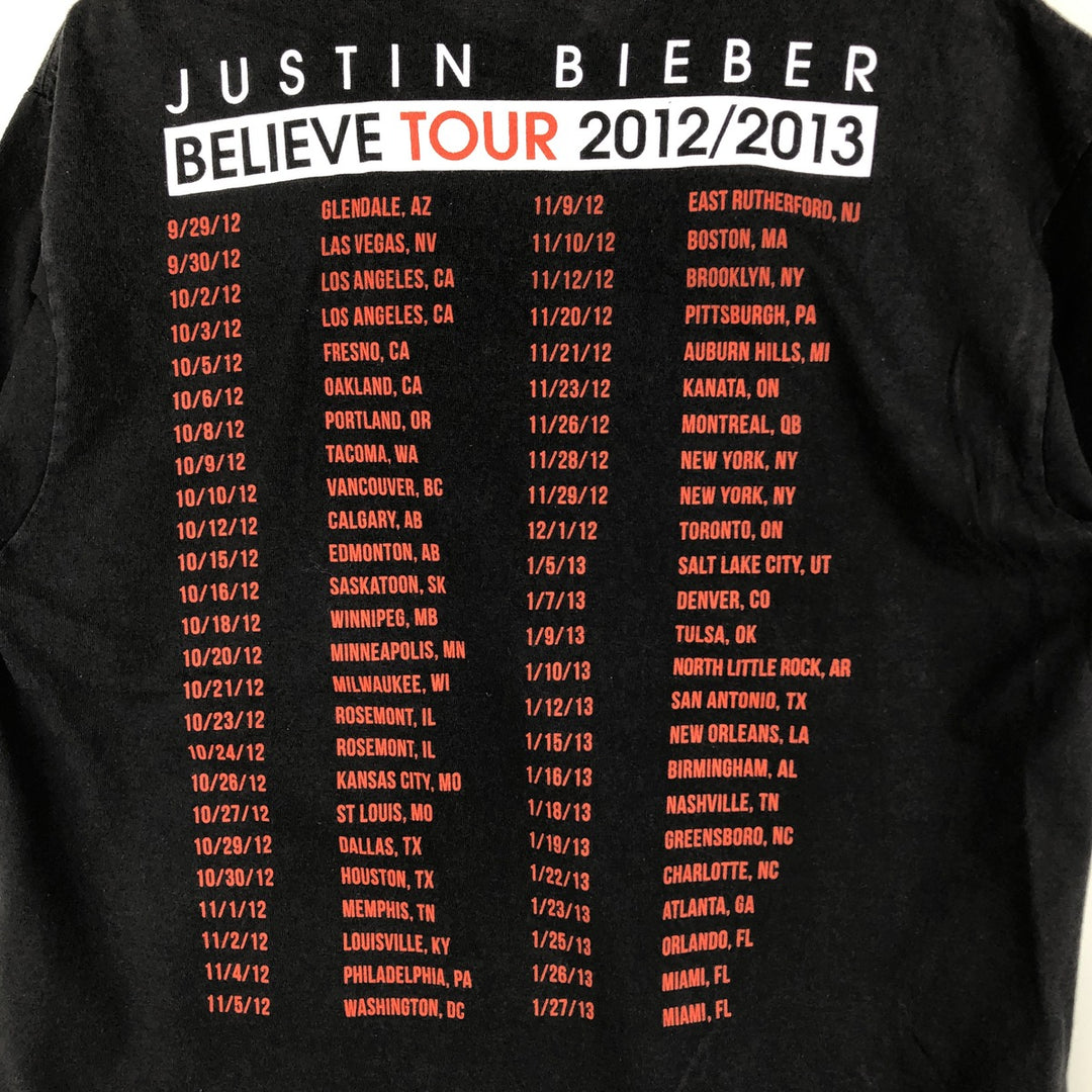 DELTA JUSTIN BIEBER BELIEVE TOUR 2012 cotton black type Vintage Second Hand