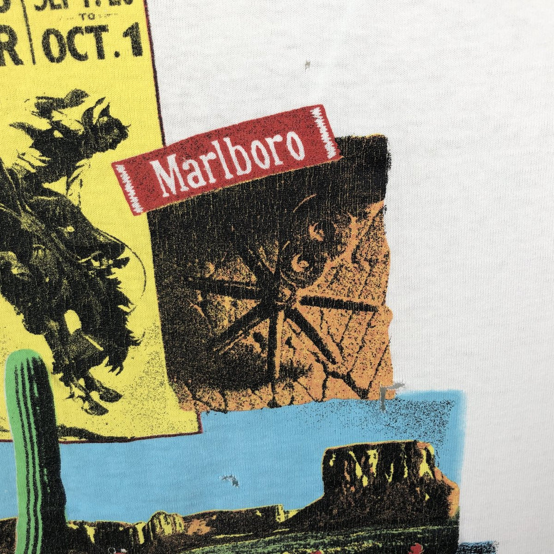 Vintage 90'S Fruit of the Loom Marlboro advertising T-shirt, Made in USA, Men's XL cotton white type Vintage Second Hand