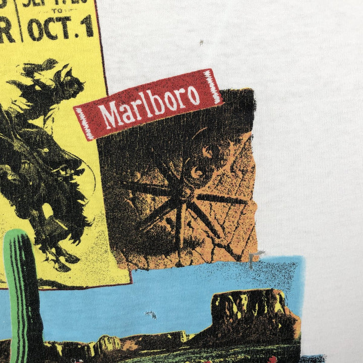 Vintage 90'S Fruit of the Loom Marlboro advertising T-shirt, Made in USA, Men's XL cotton white type Vintage Second Hand