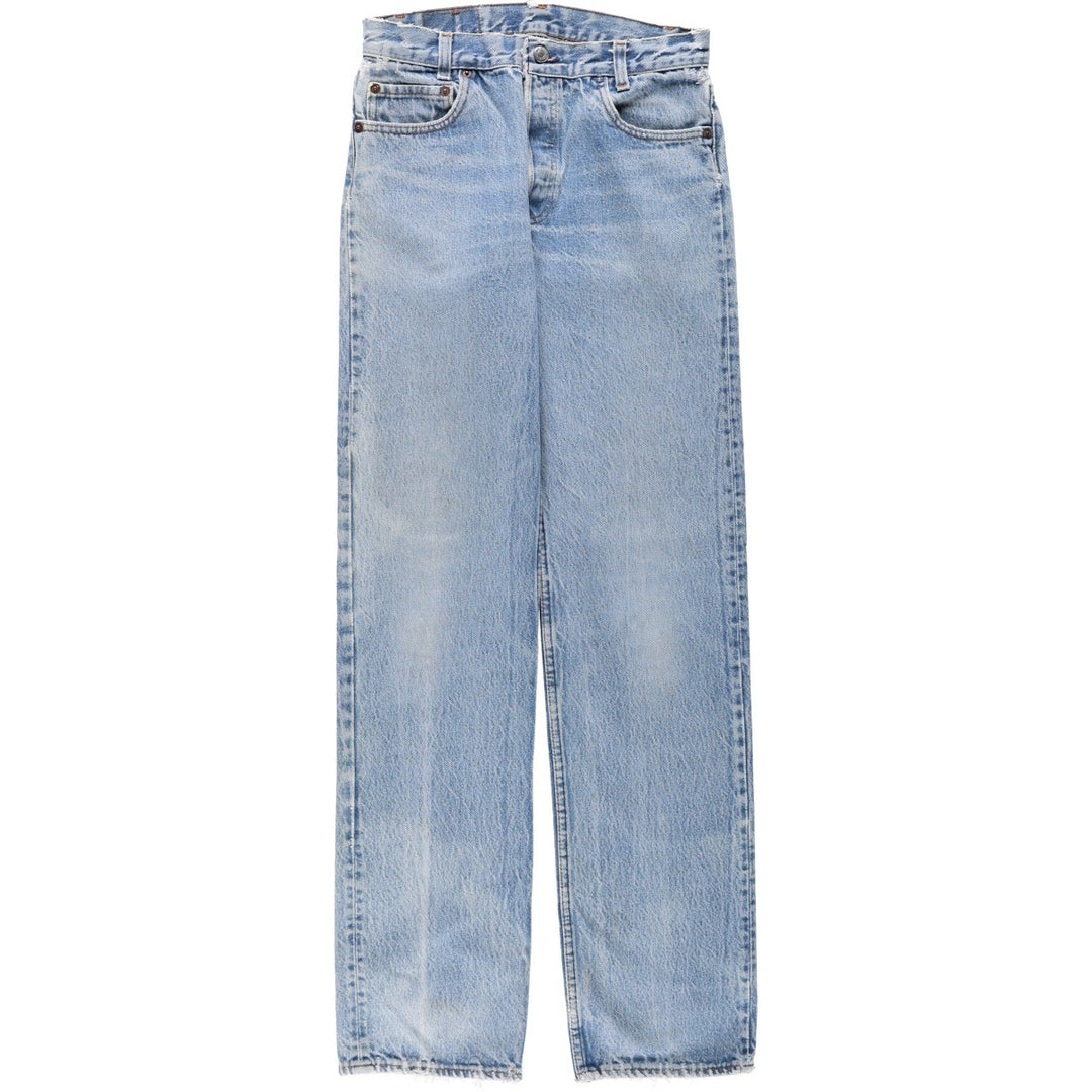 ~1990'S Levi's 701-0115 Straight Denim Pants, Made in USA, Women's Size L (equivalent to W29), Vintage unclear blue type Vintage Second Hand