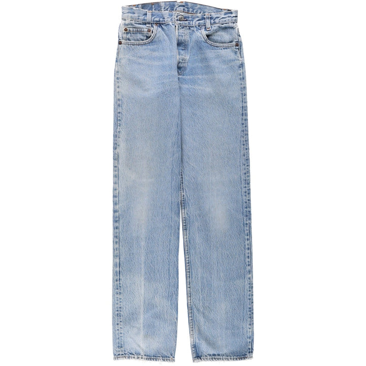~1990'S Levi's 701-0115 Straight Denim Pants, Made in USA, Women's Size L (equivalent to W29), Vintage unclear blue type Vintage Second Hand