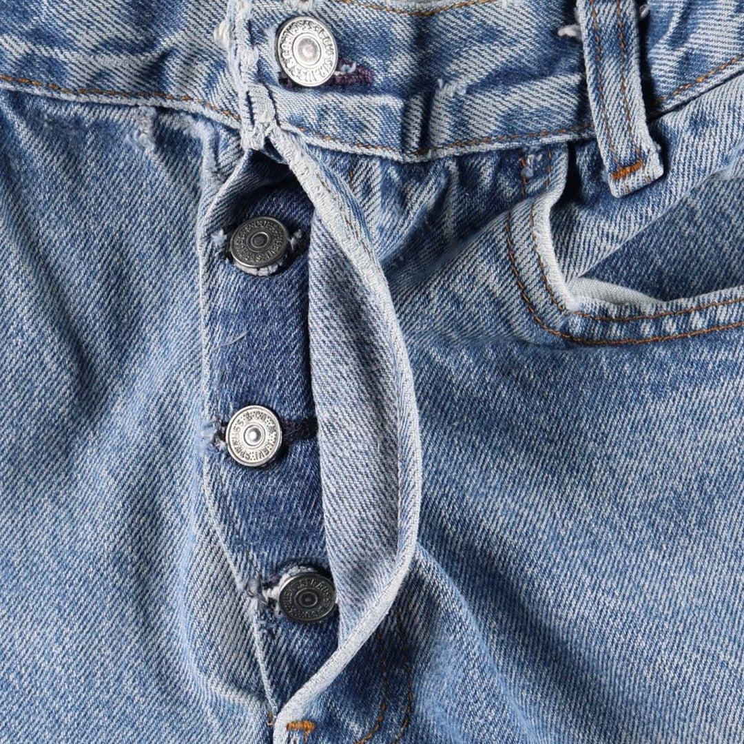 ~1990'S Levi's 701-0115 Straight Denim Pants, Made in USA, Women's Size L (equivalent to W29), Vintage unclear blue type Vintage Second Hand