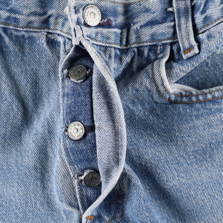 ~1990'S Levi's 701-0115 Straight Denim Pants, Made in USA, Women's Size L (equivalent to W29), Vintage unclear blue type Vintage Second Hand