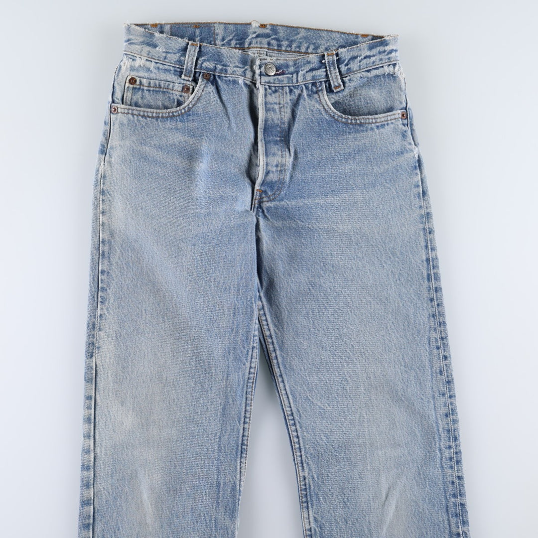 ~1990'S Levi's 701-0115 Straight Denim Pants, Made in USA, Women's Size L (equivalent to W29), Vintage unclear blue type Vintage Second Hand