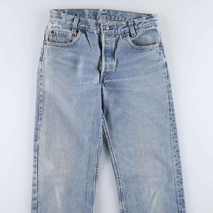 ~1990'S Levi's 701-0115 Straight Denim Pants, Made in USA, Women's Size L (equivalent to W29), Vintage unclear blue type Vintage Second Hand