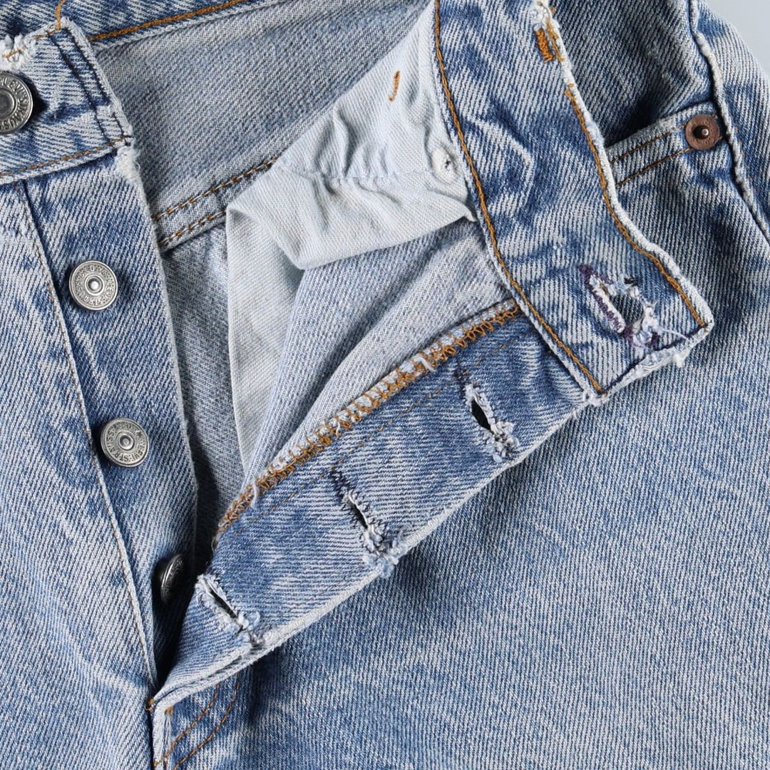 ~1990'S Levi's 701-0115 Straight Denim Pants, Made in USA, Women's Size L (equivalent to W29), Vintage unclear blue type Vintage Second Hand