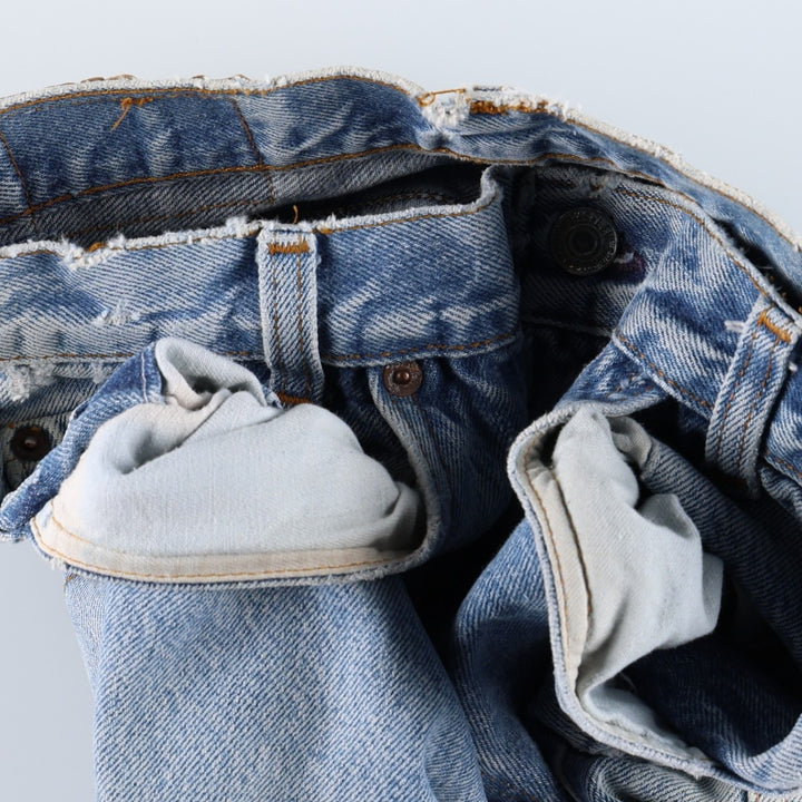 ~1990'S Levi's 701-0115 Straight Denim Pants, Made in USA, Women's Size L (equivalent to W29), Vintage unclear blue type Vintage Second Hand