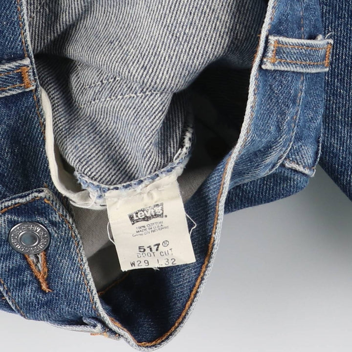 90'S Levi's 517 Bootcut Denim Pants, Made in USA, Women's Size L (W29), Vintage cotton blue type Vintage Second Hand