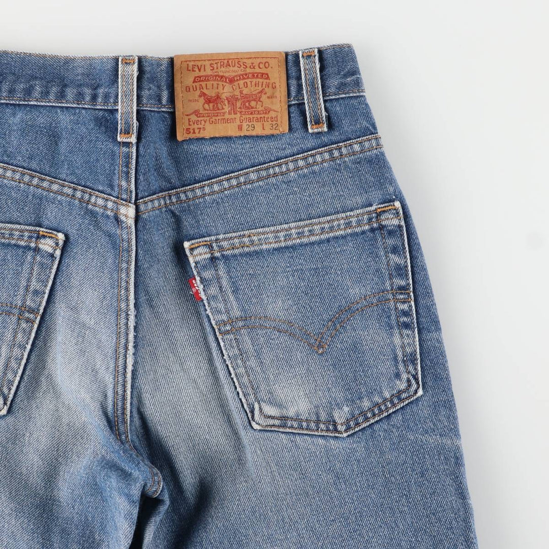 90'S Levi's 517 Bootcut Denim Pants, Made in USA, Women's Size L (W29), Vintage cotton blue type Vintage Second Hand