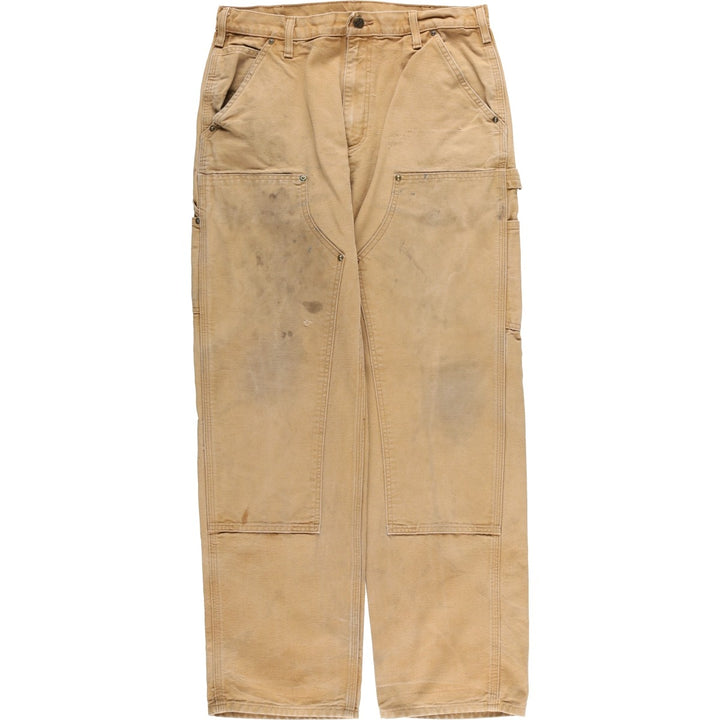 Carhartt Original Dungaree Fit Double Knee Duck Painter Pants, Men's, W34 equivalent cotton brown type Vintage Second Hand