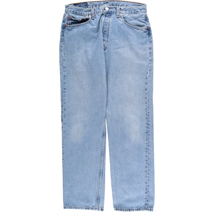 90'S Levi's 6501-0193 Straight Denim Pants, Made in USA, Women's Size XL (W32), Vintage cotton blue type Vintage Second Hand