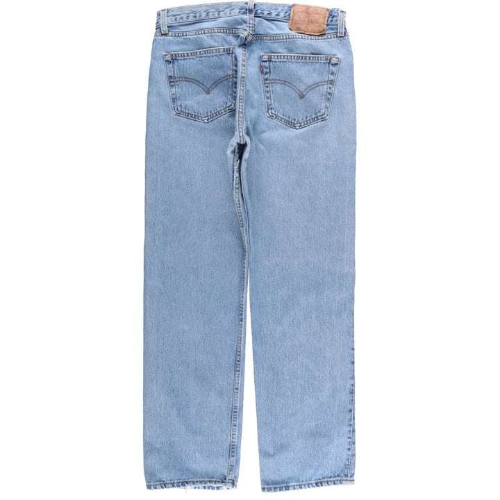 90'S Levi's 6501-0193 Straight Denim Pants, Made in USA, Women's Size XL (W32), Vintage cotton blue type Vintage Second Hand