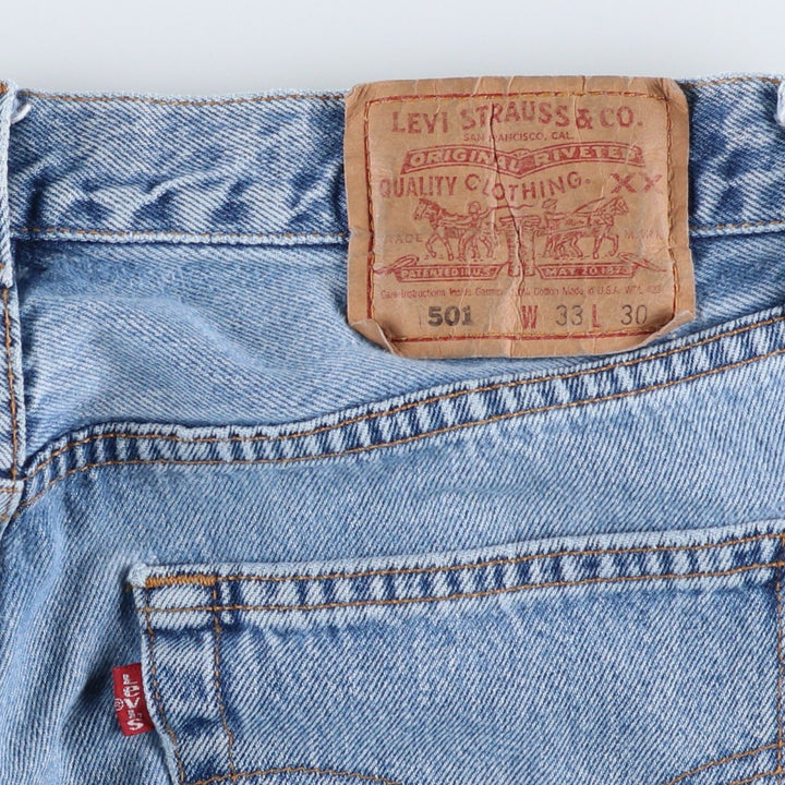 90'S Levi's 6501-0193 Straight Denim Pants, Made in USA, Women's Size XL (W32), Vintage cotton blue type Vintage Second Hand