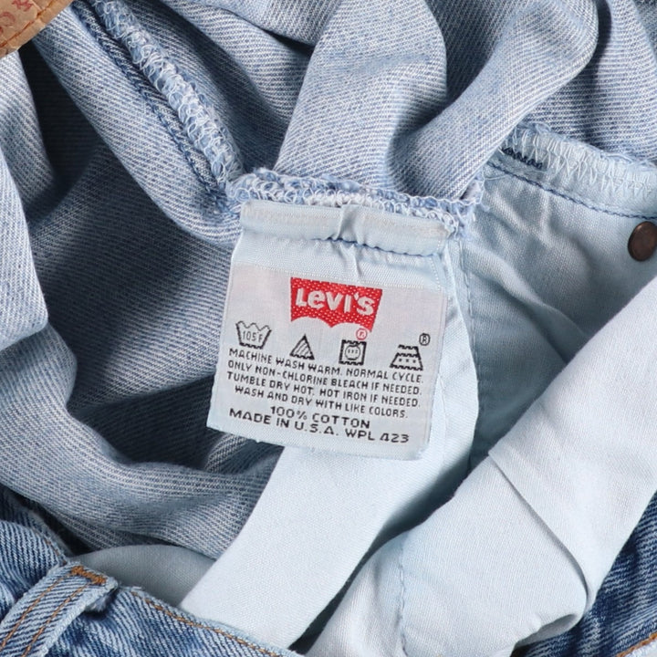 90'S Levi's 6501-0193 Straight Denim Pants, Made in USA, Women's Size XL (W32), Vintage cotton blue type Vintage Second Hand