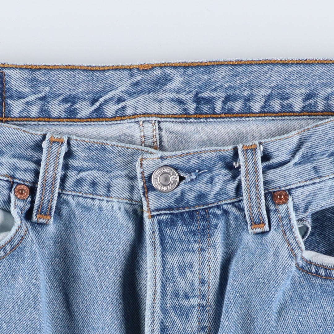 90'S Levi's 6501-0193 Straight Denim Pants, Made in USA, Women's Size XL (W32), Vintage cotton blue type Vintage Second Hand
