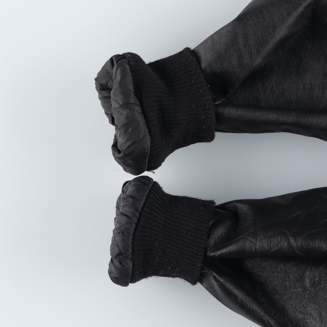 Vintage 1980'S Batwin Varsity Jacket with Padded Leather Sleeves and Wool Buttons, Made in USA, Men's XL unclear black type Vintage Second Hand