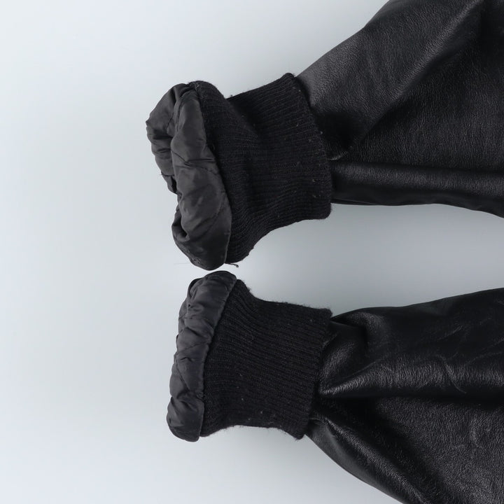 Vintage 1980'S Batwin Varsity Jacket with Padded Leather Sleeves and Wool Buttons, Made in USA, Men's XL unclear black type Vintage Second Hand