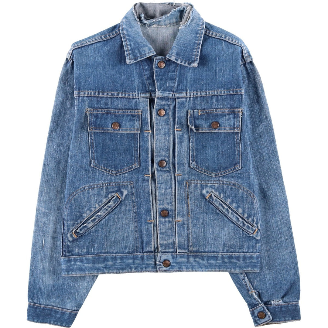 Vintage 1970'S denim jacket, size S, women's, short length unclear blue type Vintage Second Hand