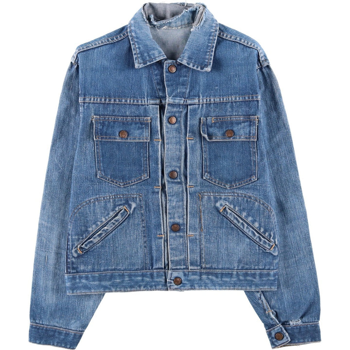 Vintage 1970'S denim jacket, size S, women's, short length unclear blue type Vintage Second Hand