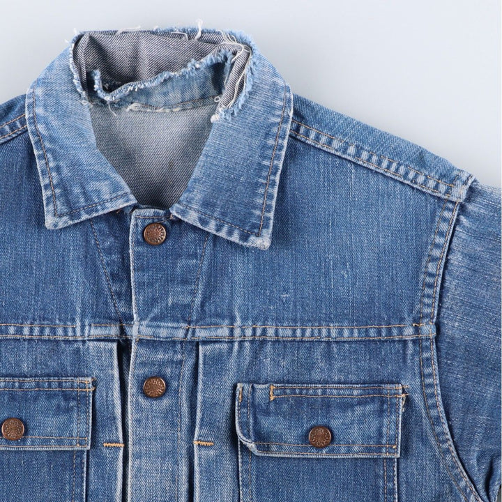 Vintage 1970'S denim jacket, size S, women's, short length unclear blue type Vintage Second Hand