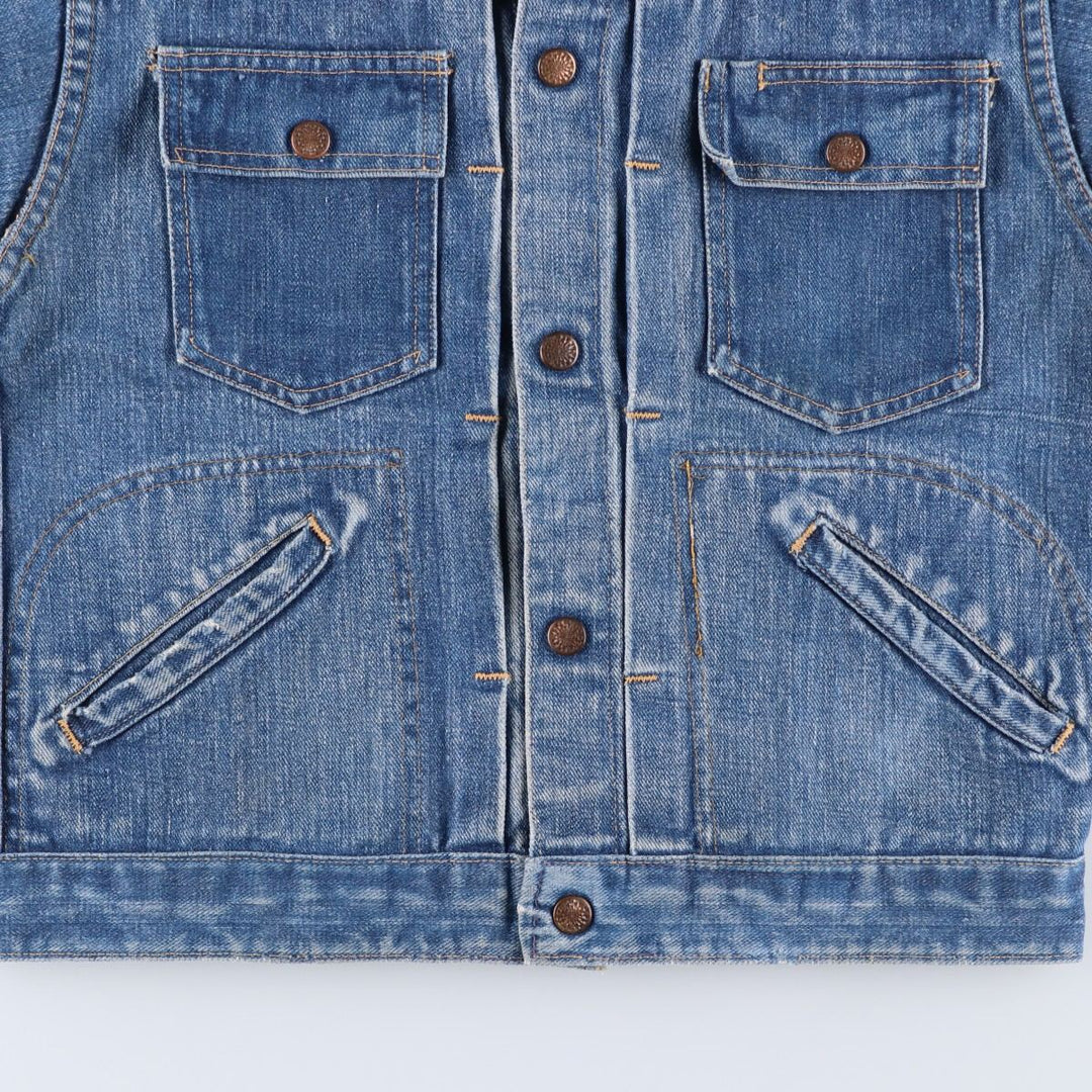 Vintage 1970'S denim jacket, size S, women's, short length unclear blue type Vintage Second Hand