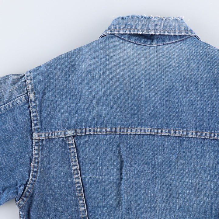 Vintage 1970'S denim jacket, size S, women's, short length unclear blue type Vintage Second Hand