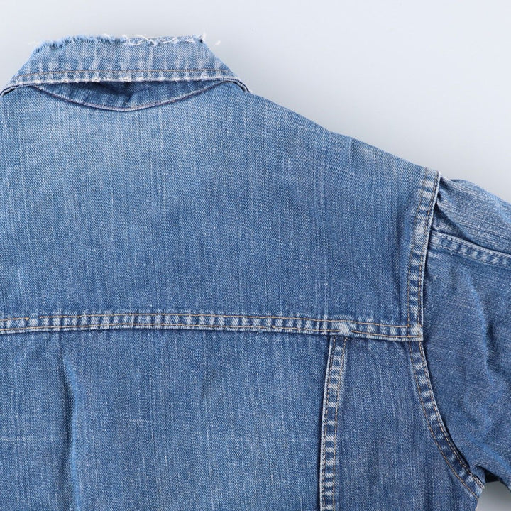 Vintage 1970'S denim jacket, size S, women's, short length unclear blue type Vintage Second Hand