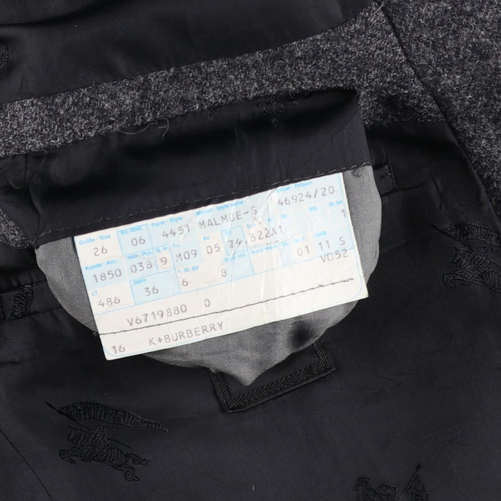 Vintage Burberry wool tailored jacket, size M, men's wool Charcoal Vintage Second Hand