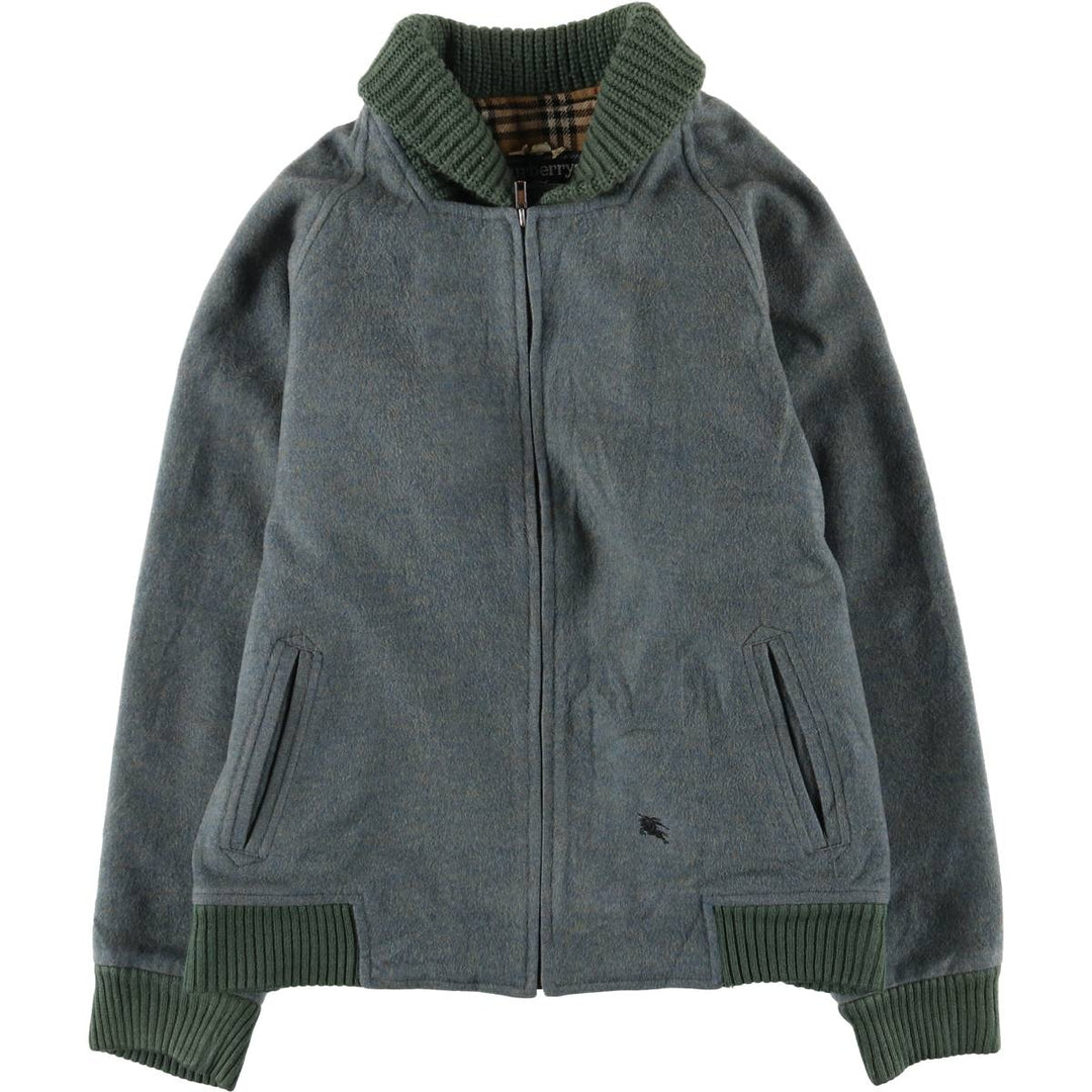 Burberry's wool blouson, men's size M unclear Khaki type sage green Vintage Second Hand