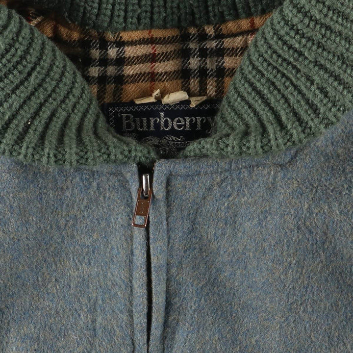 Burberry's wool blouson, men's size M unclear Khaki type sage green Vintage Second Hand