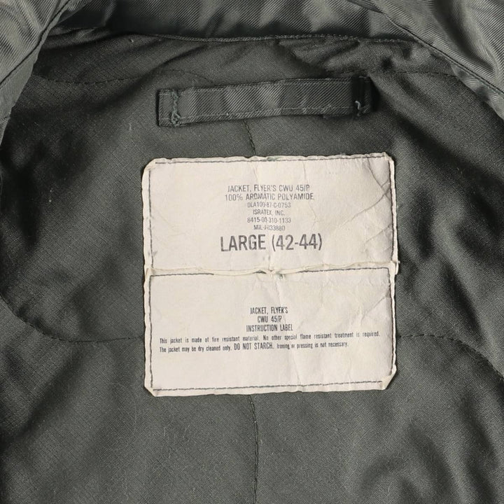 80's US military actual product CWU-45 Aromatic polyamide Khaki type Vintage Second Hand