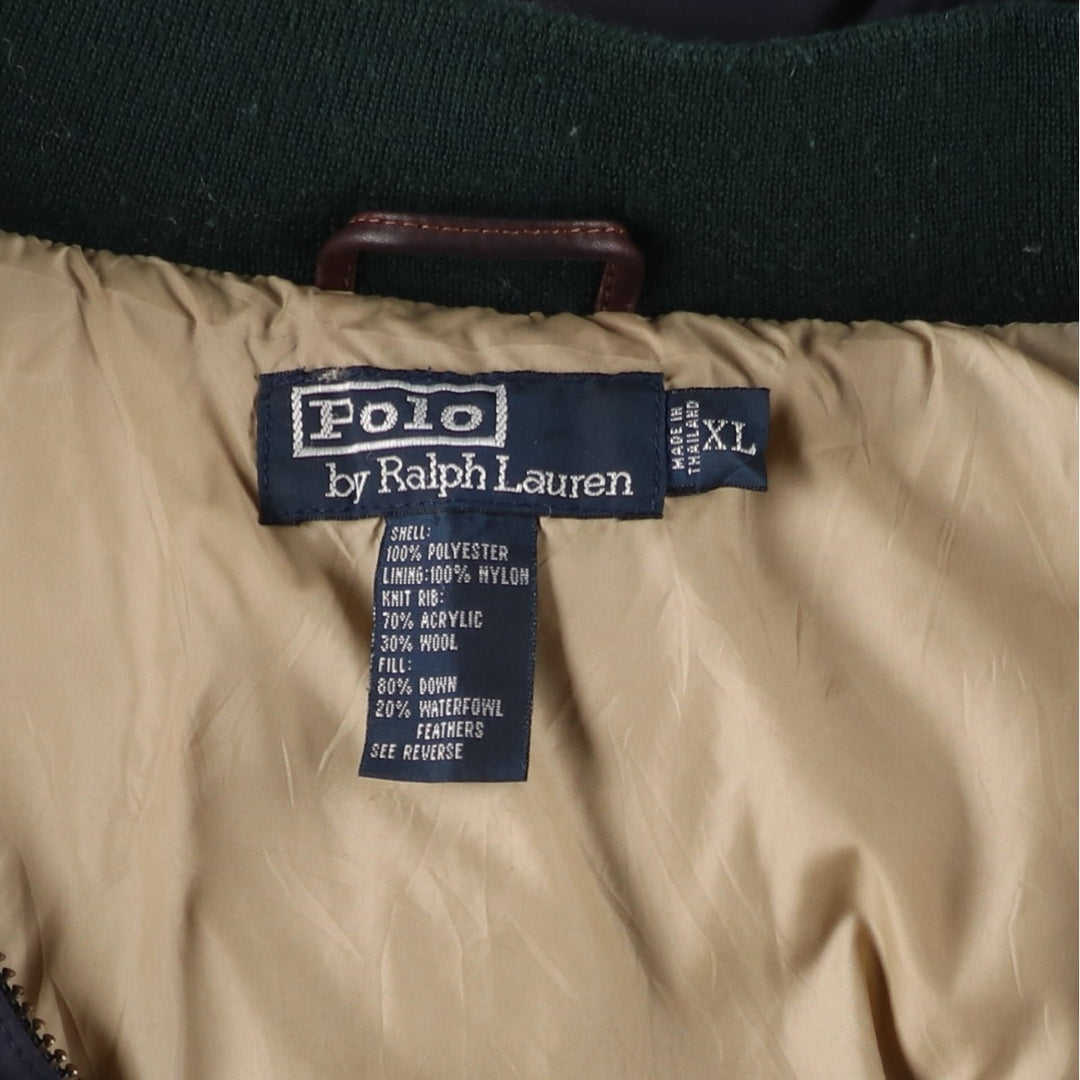 Ralph Lauren POLO by Ralph Lauren down jacket, men's size XL polyester navy blue type Vintage Second Hand