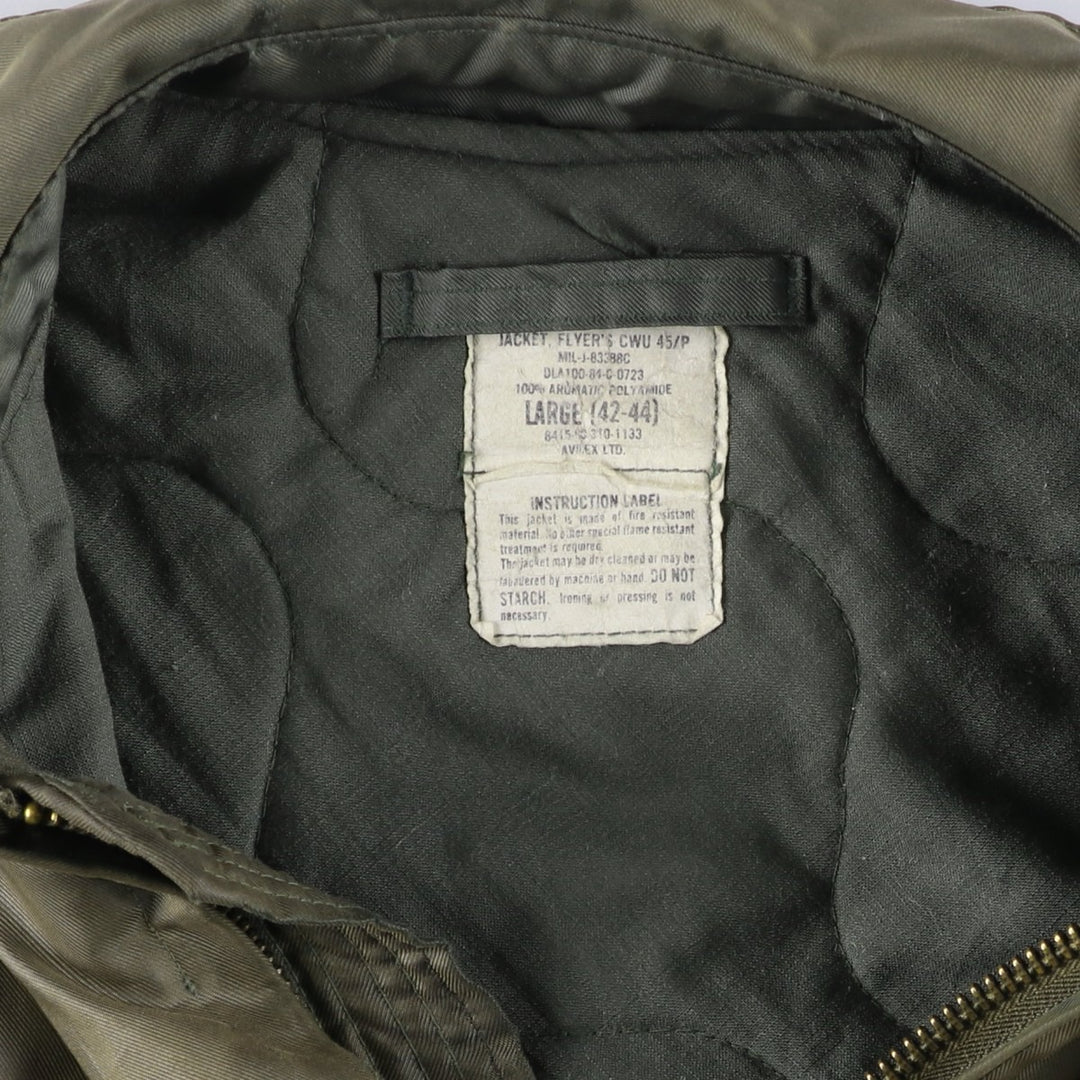 80's US military actual product CWU-45 Aromatic polyamide Khaki type Vintage Second Hand