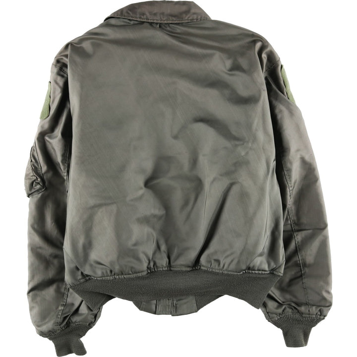 1980'S US Military CWU-45P Padded Military Flight Jacket, Made in USA, Large, Men's Size L, Vintage Aromatic polyamide Khaki type Vintage Second Hand