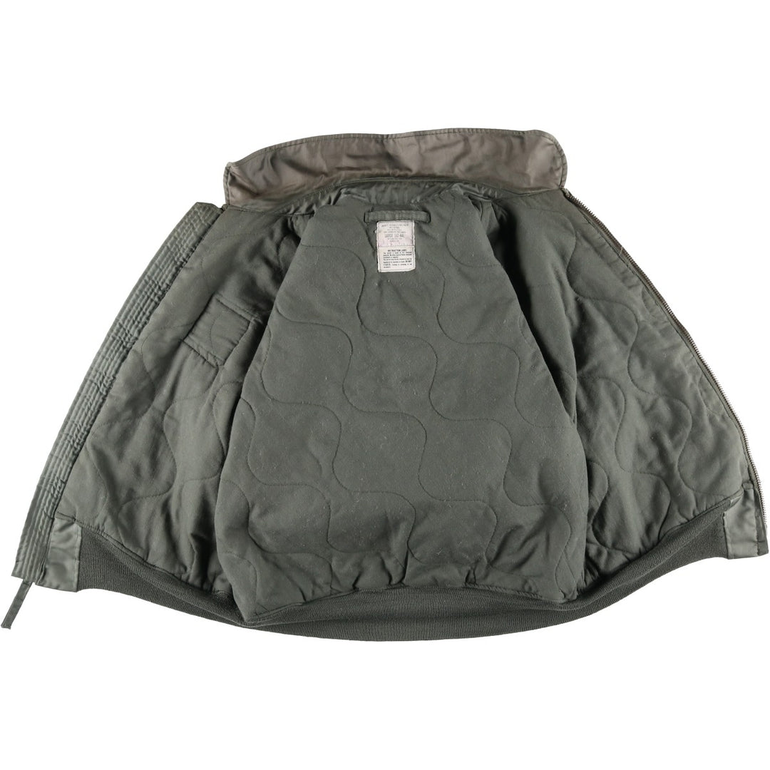 1980'S US Military CWU-45P Padded Military Flight Jacket, Made in USA, Large, Men's Size L, Vintage Aromatic polyamide Khaki type Vintage Second Hand
