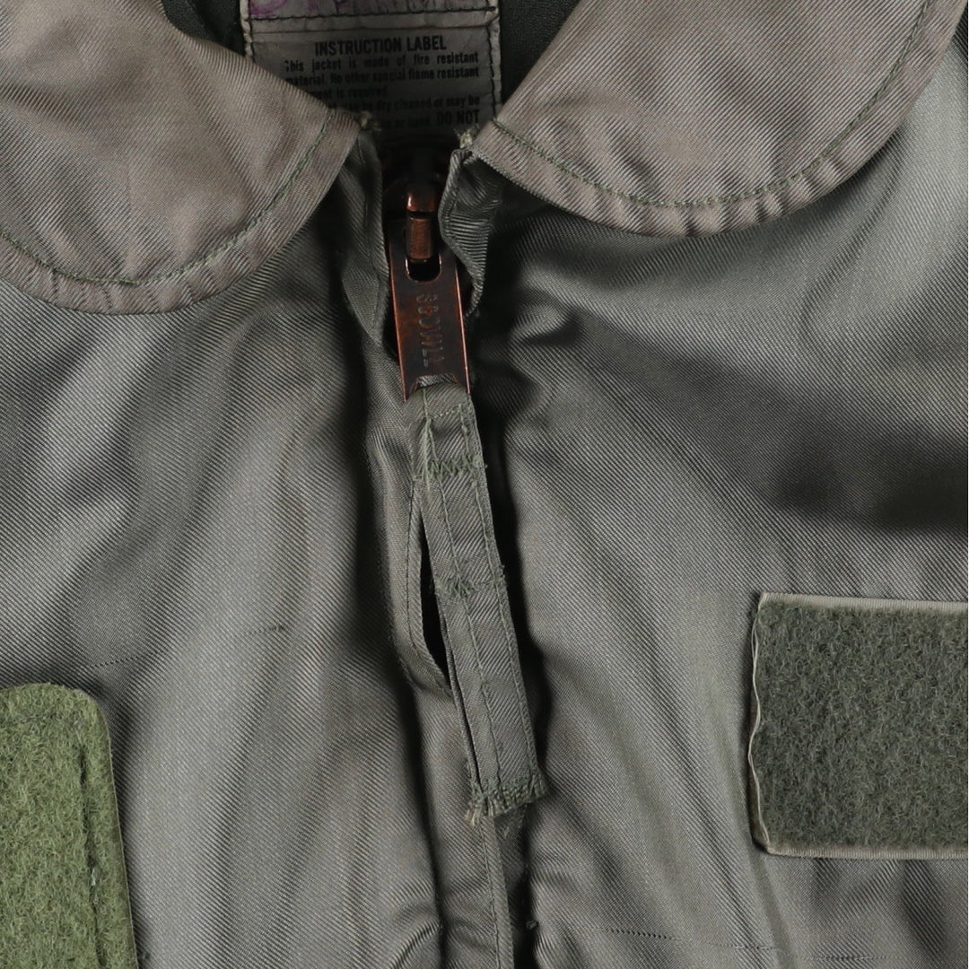 1980'S US Military CWU-45P Padded Military Flight Jacket, Made in USA, Large, Men's Size L, Vintage Aromatic polyamide Khaki type Vintage Second Hand