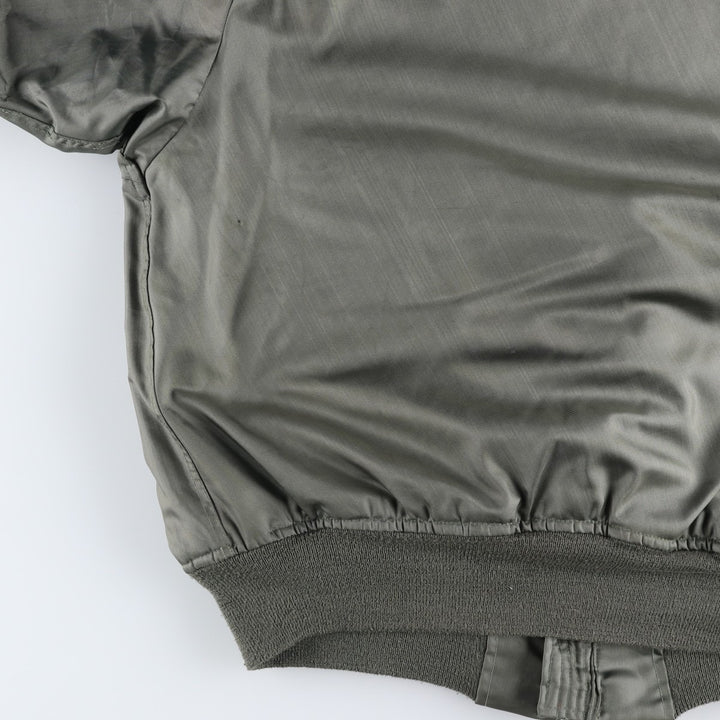 1980'S US Military CWU-45P Padded Military Flight Jacket, Made in USA, Large, Men's Size L, Vintage Aromatic polyamide Khaki type Vintage Second Hand