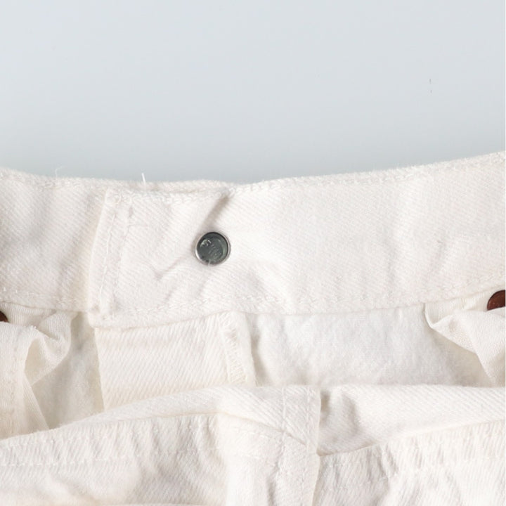 90'S Levi's 701-0651 STUDENT White Denim Straight Leg Denim Pants, Made in USA, Women's Size L (W28), Vintage cotton white type Vintage Second Hand