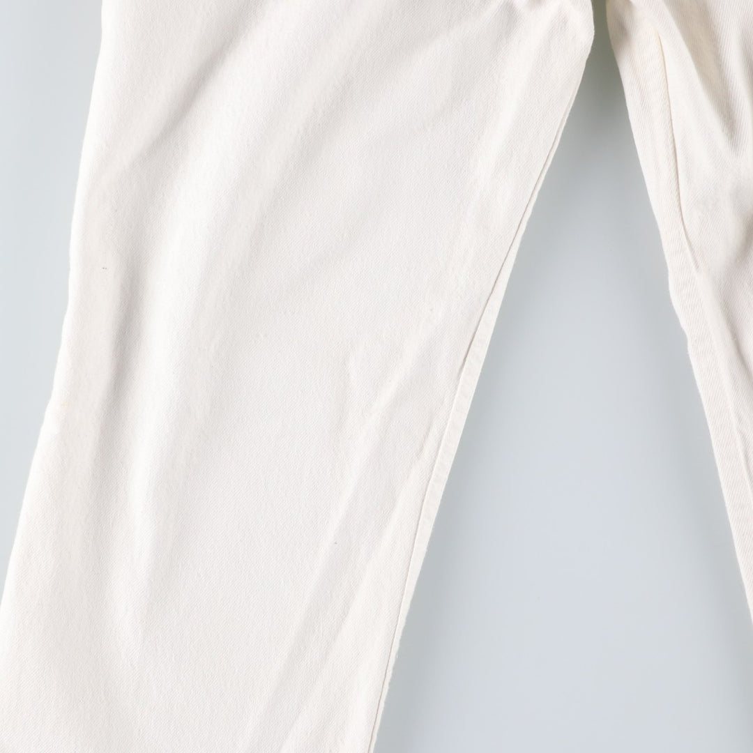 90'S Levi's 701-0651 STUDENT White Denim Straight Leg Denim Pants, Made in USA, Women's Size L (W28), Vintage cotton white type Vintage Second Hand