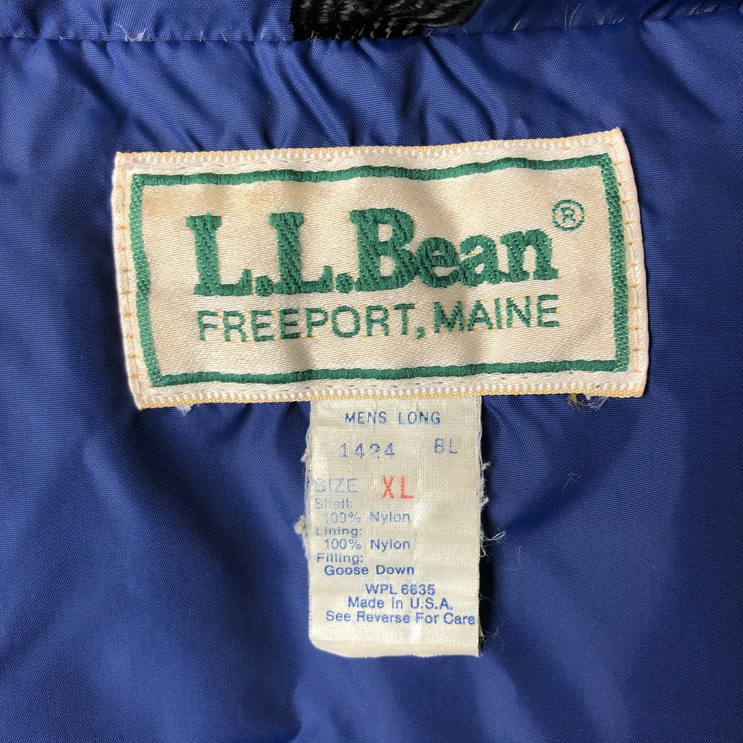 Vintage 1980'S LLBean goose down vest, made in the USA, men's size XL Nylon blue type Vintage Second Hand